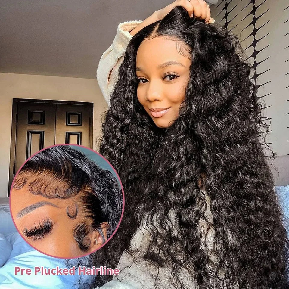 200% Density Loose Deep Wave Hd Transparent Lace Front Wig For Women 30 36 Inch 13x6 Brazilian Curly Human Hair Lace Frontal Wig