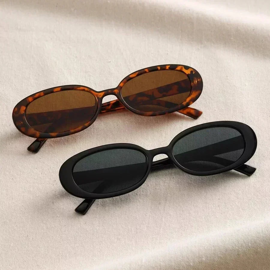 Vintage Oval Sunglasses Women Luxury Brand Designer Small Oval Sun Glasses Retro Black Red Glasses ladies Goggle