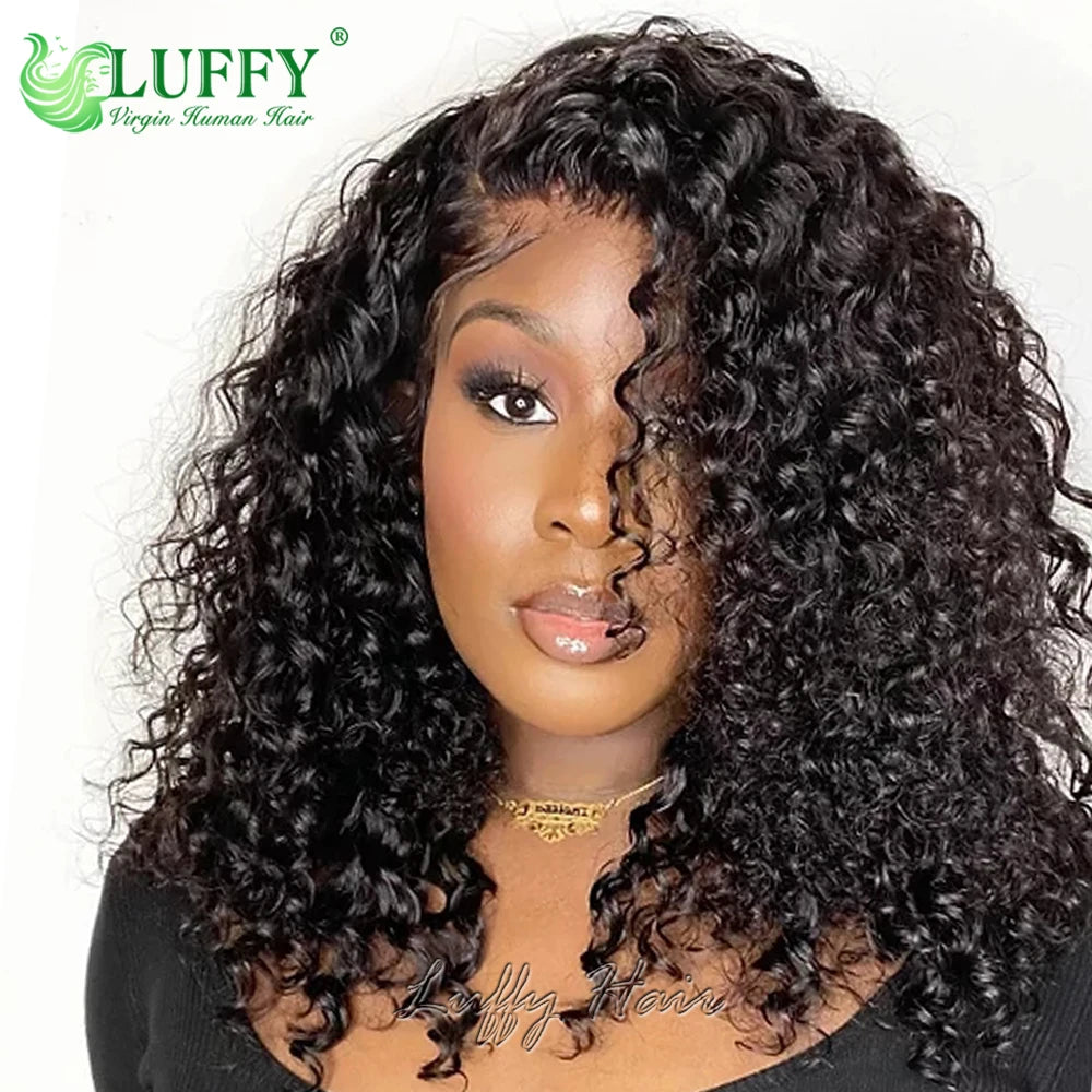 Curly Full Lace Human Hair Wigs For Black Women Pre Plucked Jerry Curly Brazilian Human Hair 13x6 HD Lace Wig With Baby Hair