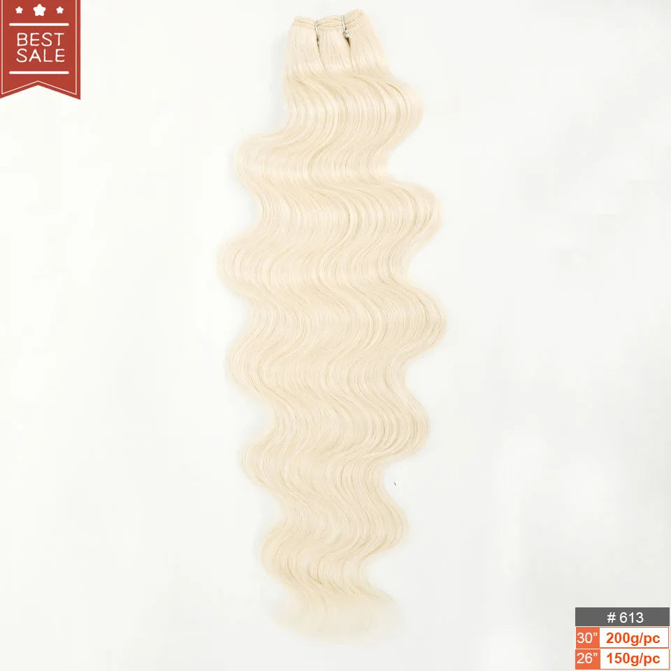 Magicae Brown Body Wave 30Inches 200g Hair Bundles Blond 27/613 White 60# Soft High Synthetic Hair Weave Ombre Gray M888 Hair