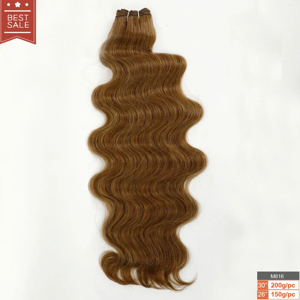 Magicae Brown Body Wave 30Inches 200g Hair Bundles Blond 27/613 White 60# Soft High Synthetic Hair Weave Ombre Gray M888 Hair