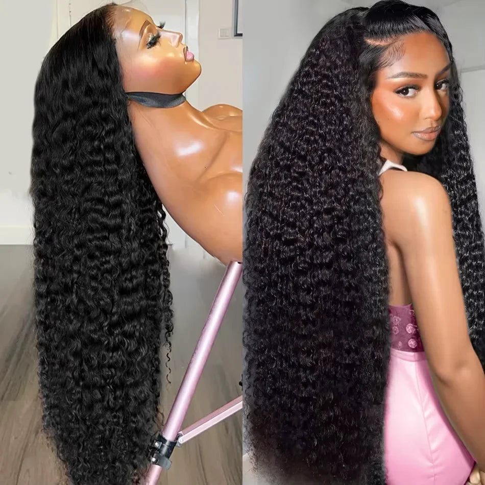 200% Density Loose Deep Wave Hd Transparent Lace Front Wig For Women 30 36 Inch 13x6 Brazilian Curly Human Hair Lace Frontal Wig