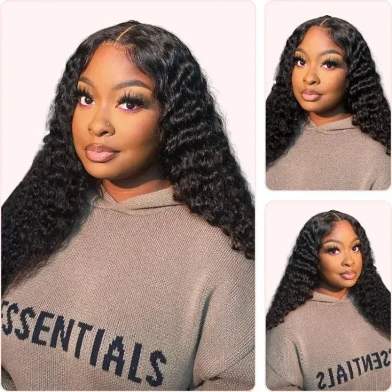 ISEE Hair 7x5 Wear And Go Wigs Deep Wave Human Hair Wig Curly Lace Front Human Hair Wig PrePlucked Glueless Wig Ready To Wear