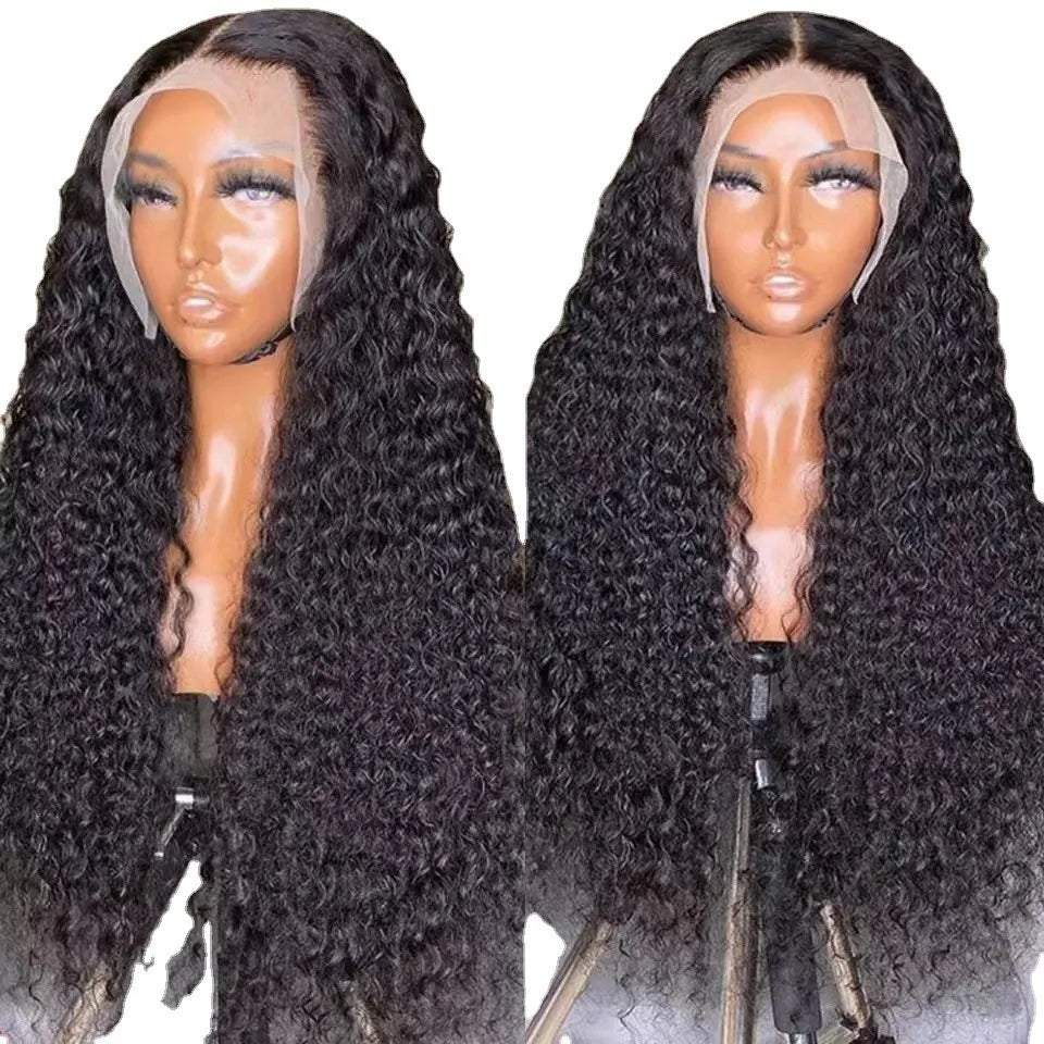 New European and American Style Wig African Small Curly Front Lace Synthetic Hair Wig