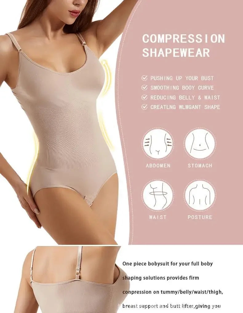 Women's One-Piece Shapewear Underwear Elastic Body Shaping Beauty Forming Tummy Control Hip Lifting Strap Underwear