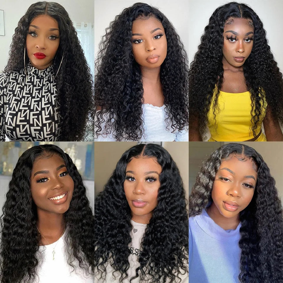 13x4 Lace Front Wig 10-34 Water Wave Lace Closure Wig Glueless Wig Human Hair Easy To Wear Curly HumanHair Wigs For Black Women