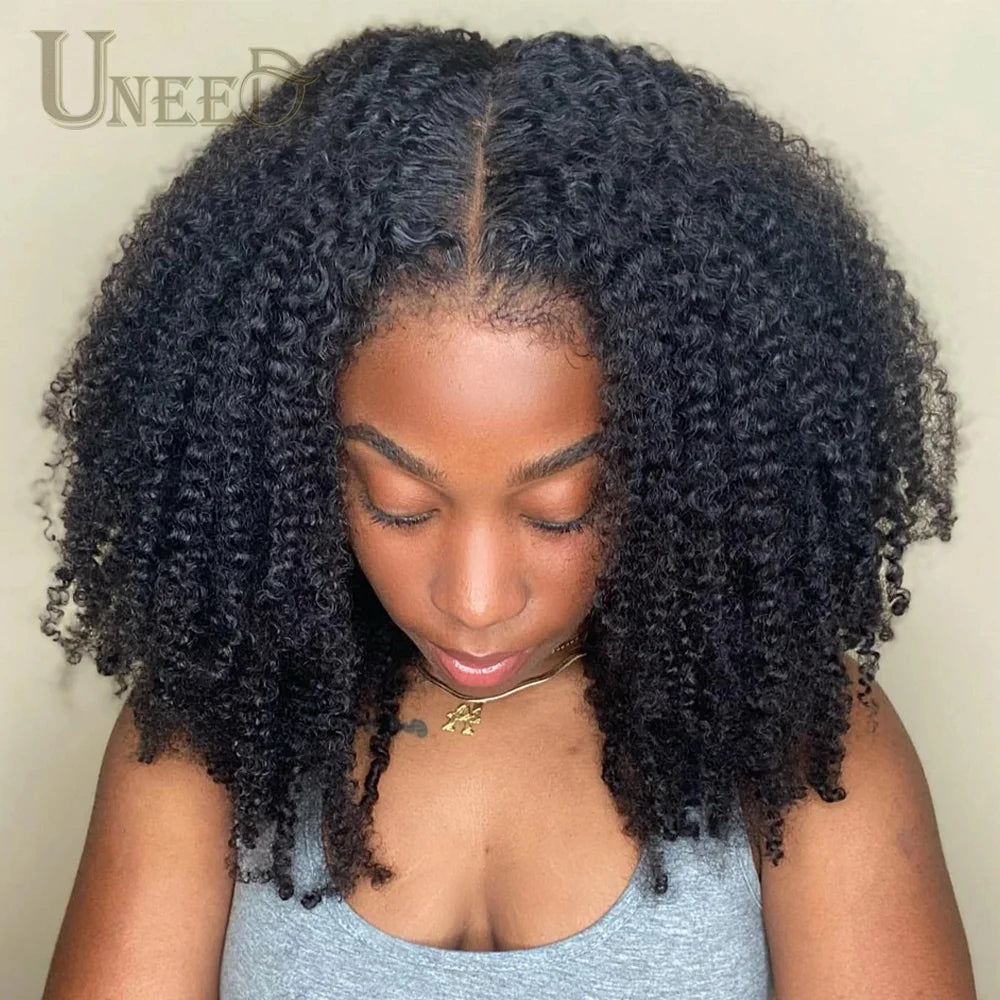Mongolian Kinky Curly Wig Human Hair 13x4 Curly Lace Front Human Hair Wigs Kinky Curly Lace Closure Wig For Women 180 Density