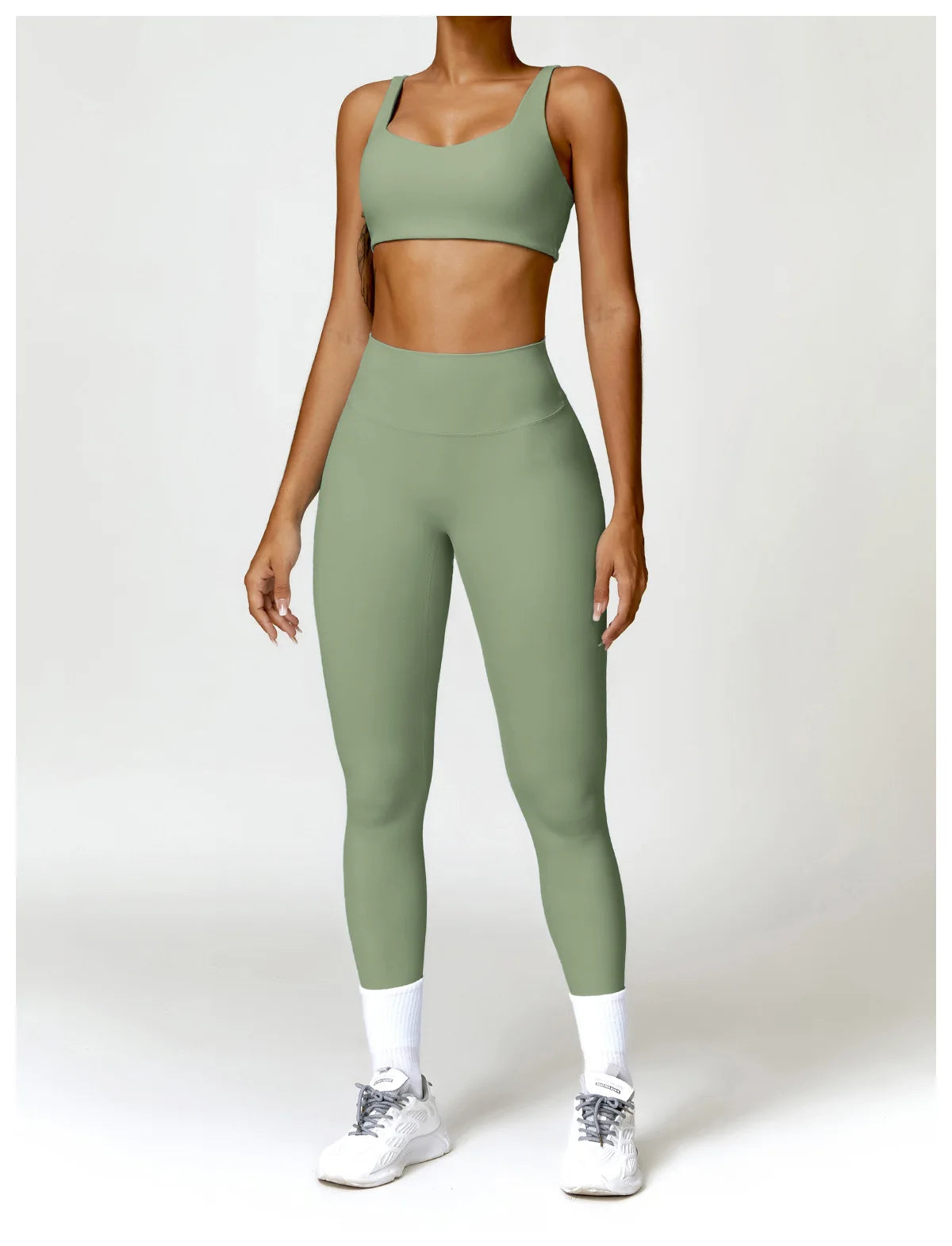 2PCS Yoga Set Women Gym Long Sleeve Sports Suits Fitness Bra Crop Top Workout Clothes Female Athletic Wear Legging Sportswear