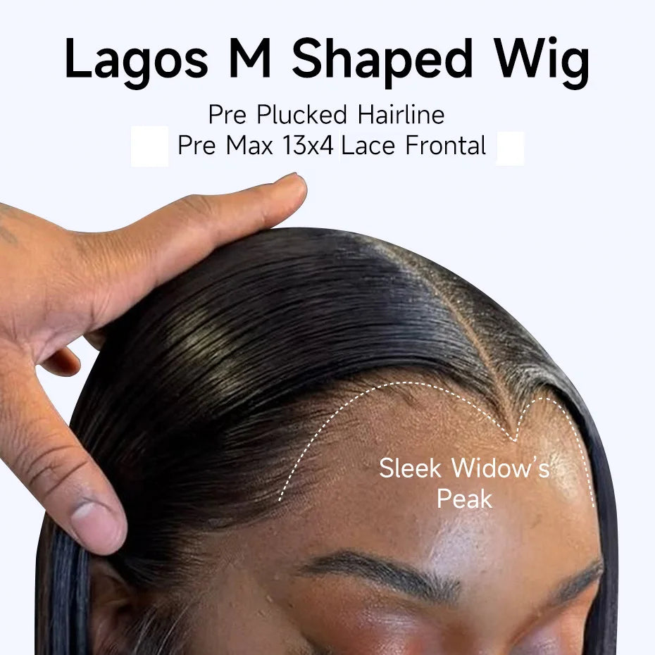 Pre Plucked M-Shaped Hairline Lace Front Human Hair Wigs 13x4 13x6 Transparent Lace Frontal Wig Widow's Peak Raw Vietnamese Hair