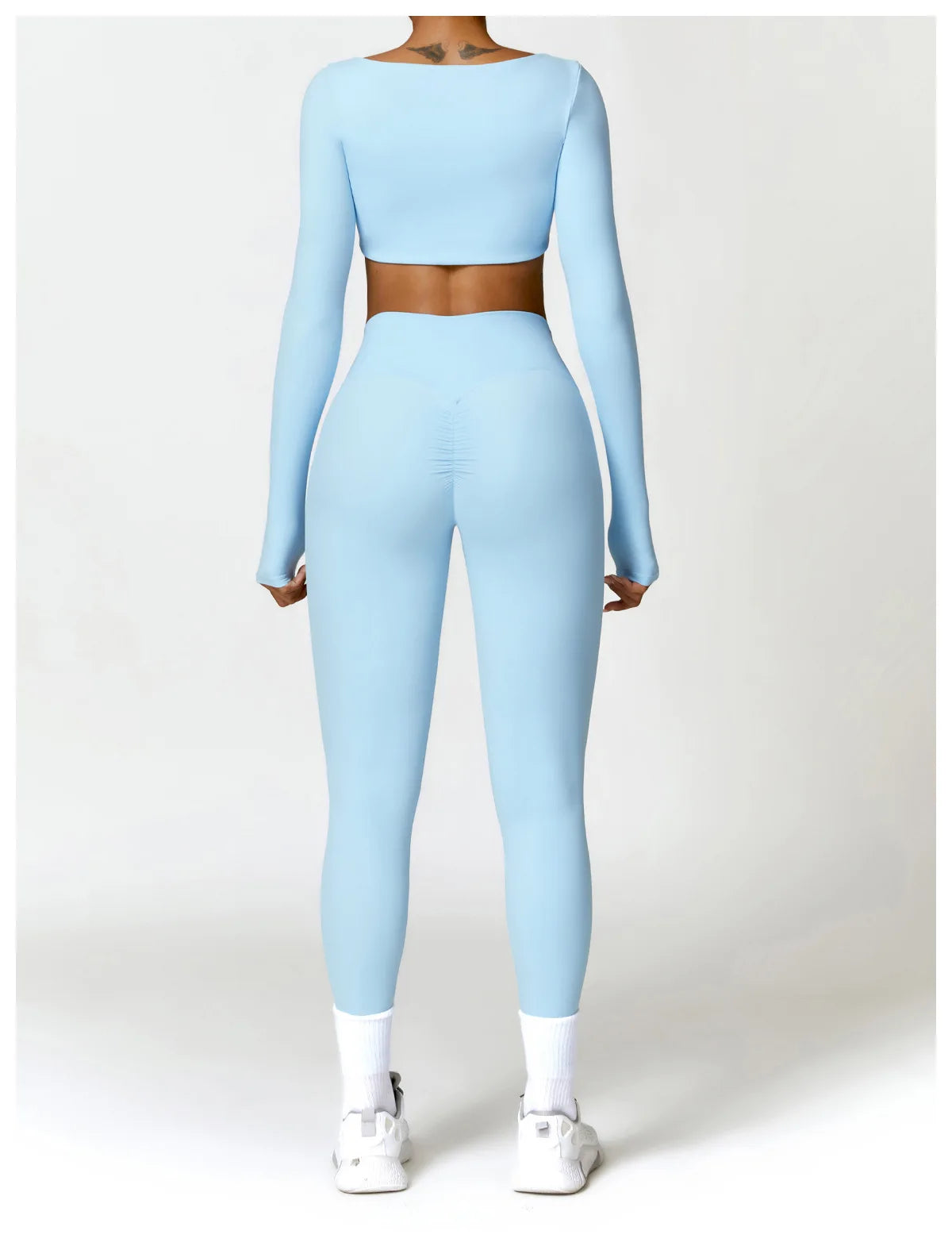 2PCS Yoga Set Women Gym Long Sleeve Sports Suits Fitness Bra Crop Top Workout Clothes Female Athletic Wear Legging Sportswear