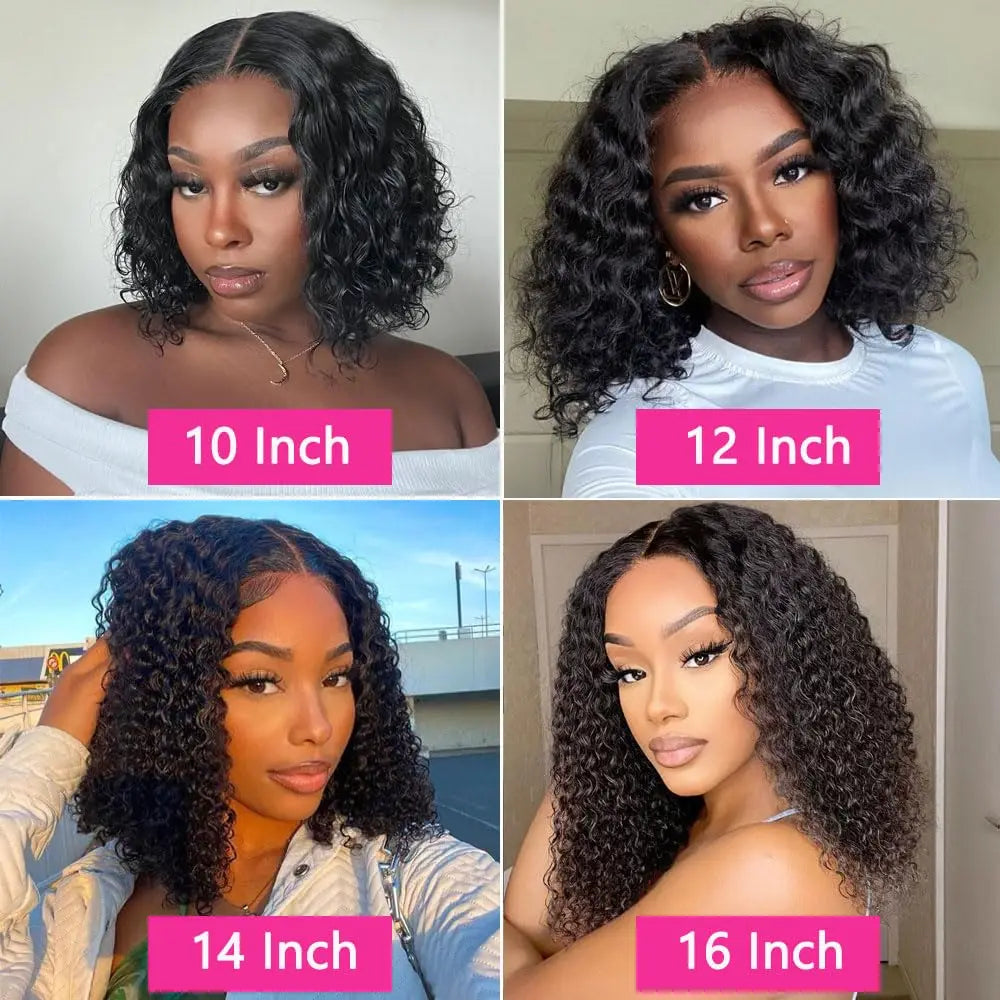 Short Bob Edge Kinky Curly Wig Baby Human Hair Wig 180 pixie cut curly Lace Front Wigs Curly bob Human Hair Lace Frontal Wigs