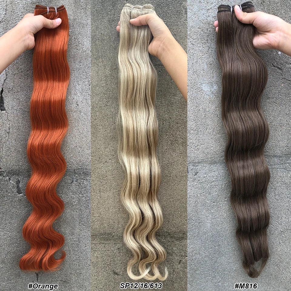 Magicae Brown Body Wave 30Inches 200g Hair Bundles Blond 27/613 White 60# Soft High Synthetic Hair Weave Ombre Gray M888 Hair