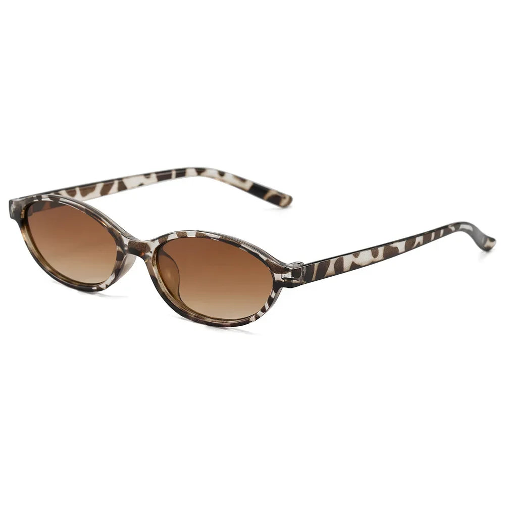 Retro Oval Frame Sunglasses Fashion Personalized Trendy Small Frame Sunglasses Punk Cat Eyes Sunshade Sun Protection Glasses