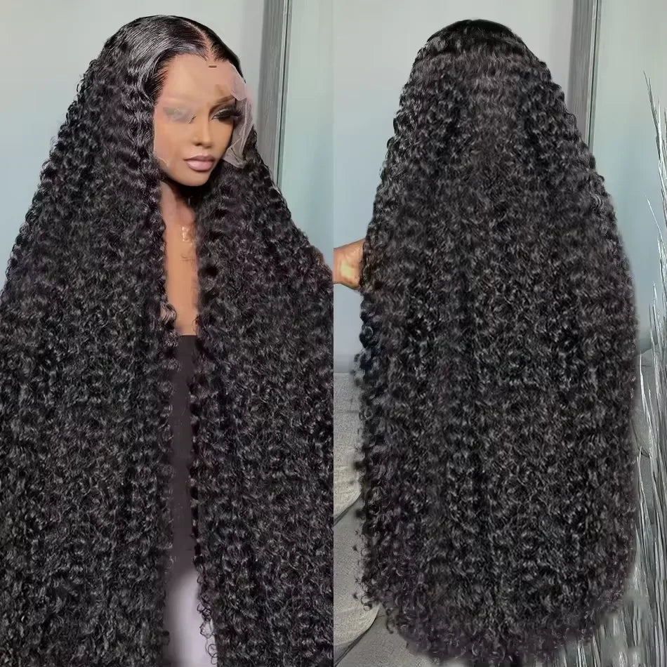 200% Density Loose Deep Wave Hd Transparent Lace Front Wig For Women 30 36 Inch 13x6 Brazilian Curly Human Hair Lace Frontal Wig