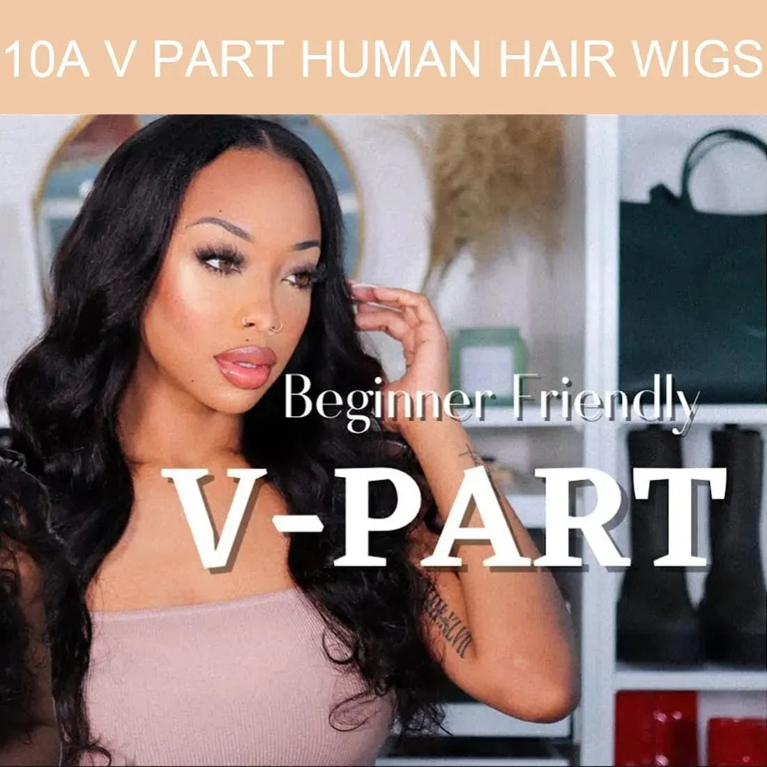 250 Density V Part Wig Human Hair Body Wave Upgrade V Part Wig No Leave Out Glueless V Part Wig Human Hair Wig Remy Hair Daily