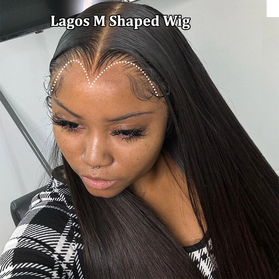 Pre Plucked M-Shaped Hairline Lace Front Human Hair Wigs 13x4 13x6 Transparent Lace Frontal Wig Widow's Peak Raw Vietnamese Hair