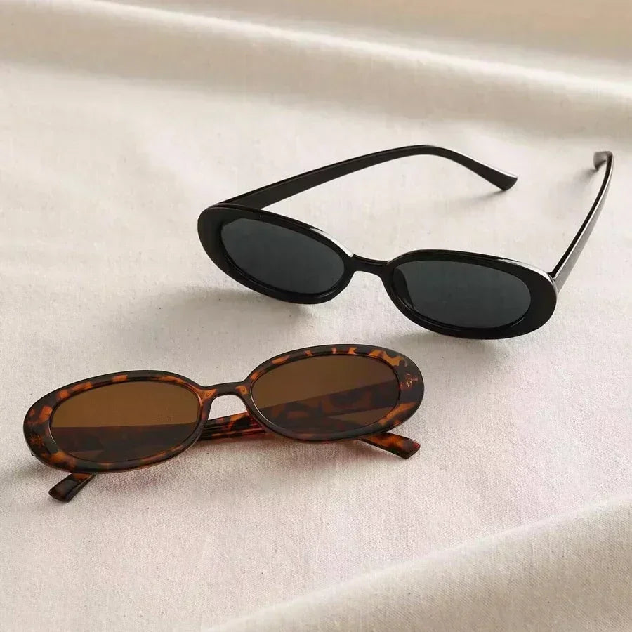 Vintage Oval Sunglasses Women Luxury Brand Designer Small Oval Sun Glasses Retro Black Red Glasses ladies Goggle