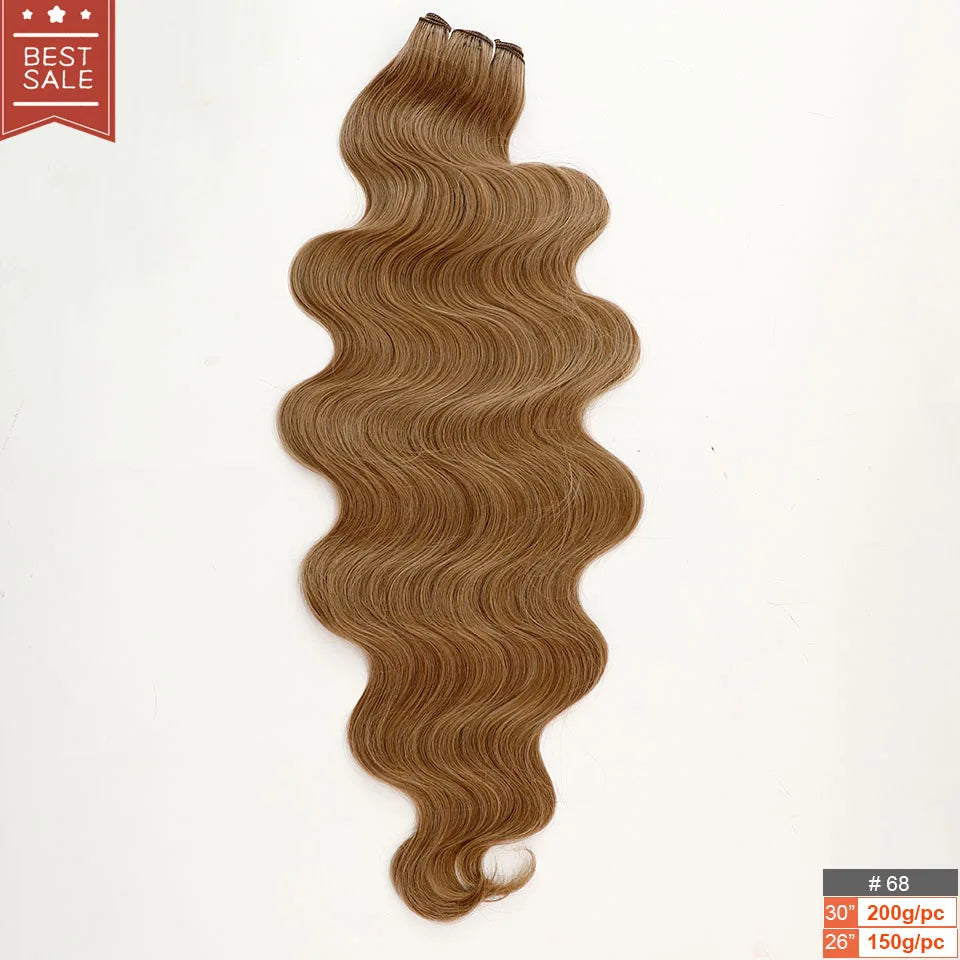 Magicae Brown Body Wave 30Inches 200g Hair Bundles Blond 27/613 White 60# Soft High Synthetic Hair Weave Ombre Gray M888 Hair