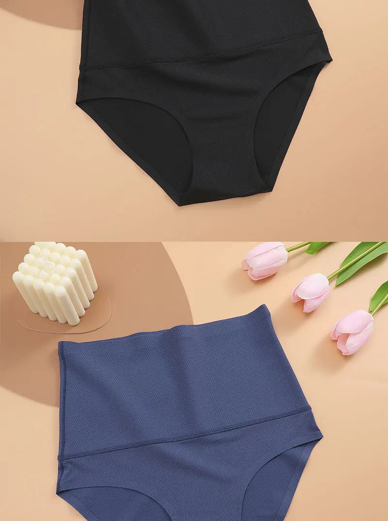 FINETOO Plus Size Breathable Underwear Seamless High Waist Panties Women's Abdomen Hip Lift Briefs Body Shaping Lingerie Pants