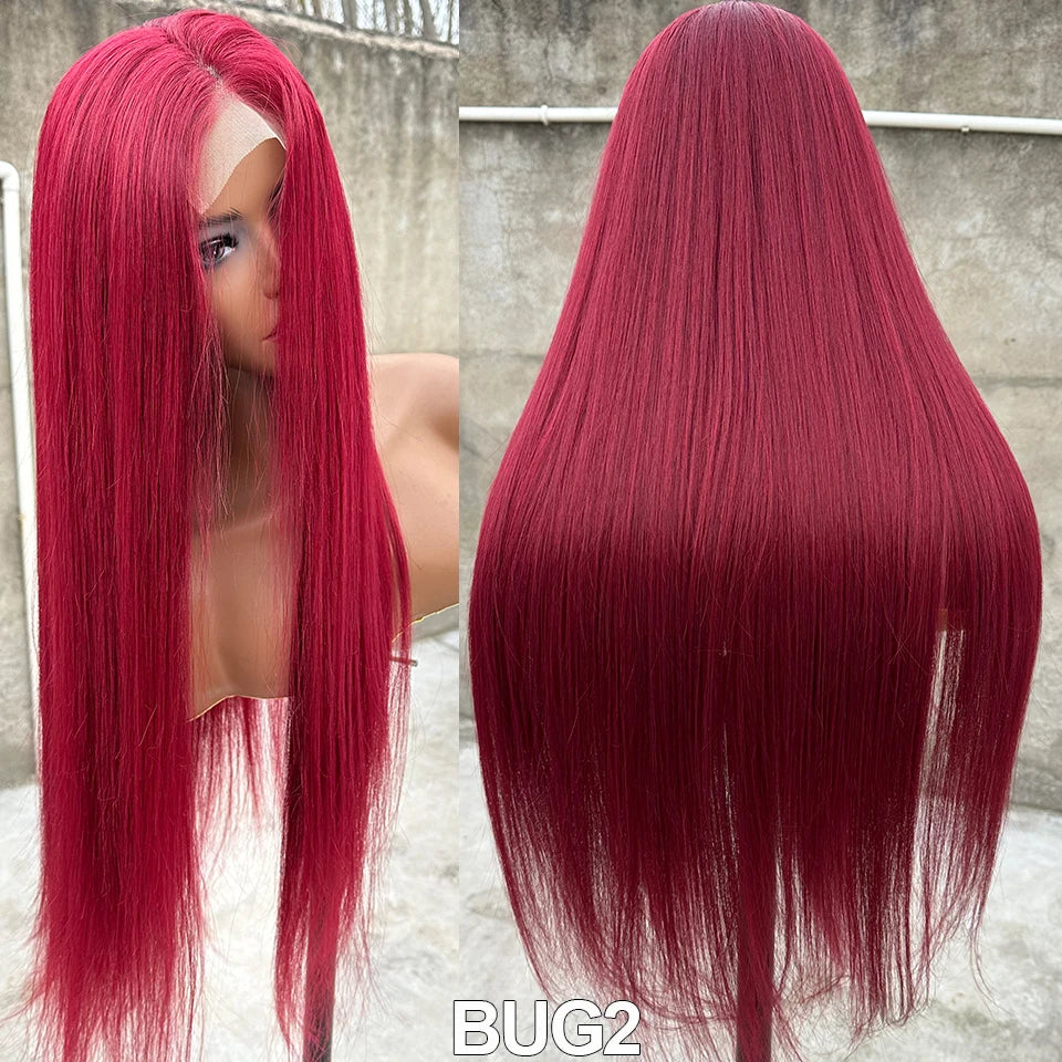 Magicae 330Grams 36Inch 4x4 Lace Front Wigs Chestnut Brown Wigs Ombre Highlight Straight Blond P27/613# High Temperature Cosplay