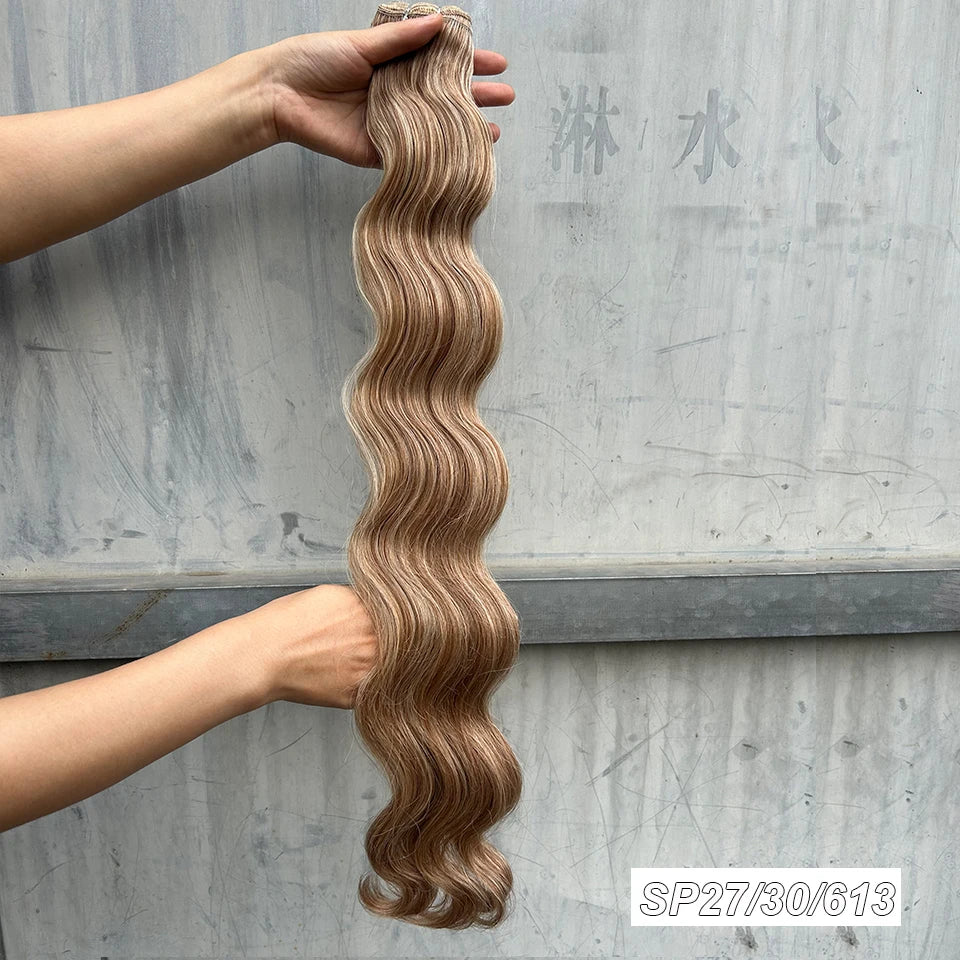 30Inches Red Burgundy High Temperature Soft Sliver White 613 Natural Fiber Hair Extensions GREY Bio Body Wave Hair Weave Bundles