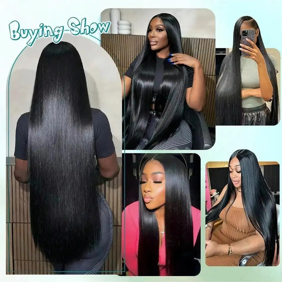 36 Inch Glueless Wigs Human Hair Straight 4x4 Lace Front Human Hair Wig 100% Natural Pre Plucked Cheap Vietnamese Wigs For Women