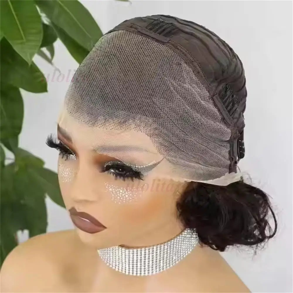 12A Raw Donor Human Hair Wigs 13x4 HD Lace Frontal 250% Density Unprocessed Vietnamese Double Drown Bouncy Wave Lace Frontal Wig