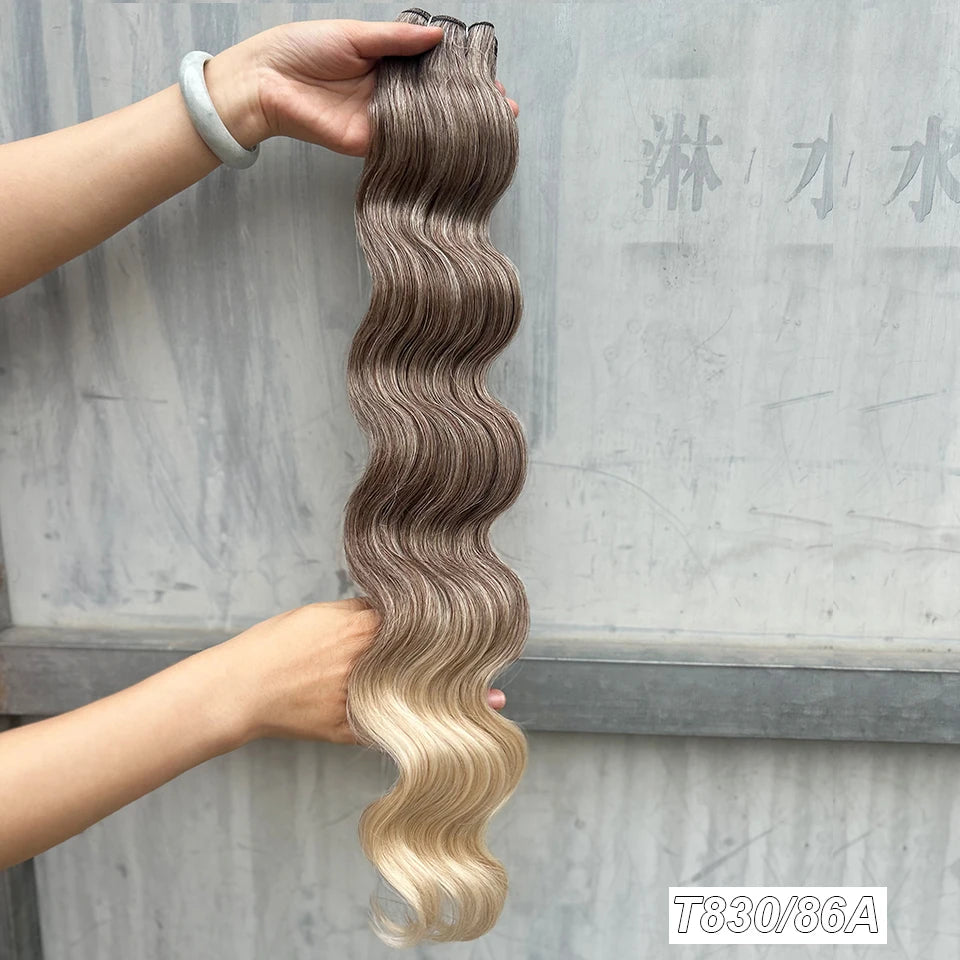 30Inches Red Burgundy High Temperature Soft Sliver White 613 Natural Fiber Hair Extensions GREY Bio Body Wave Hair Weave Bundles