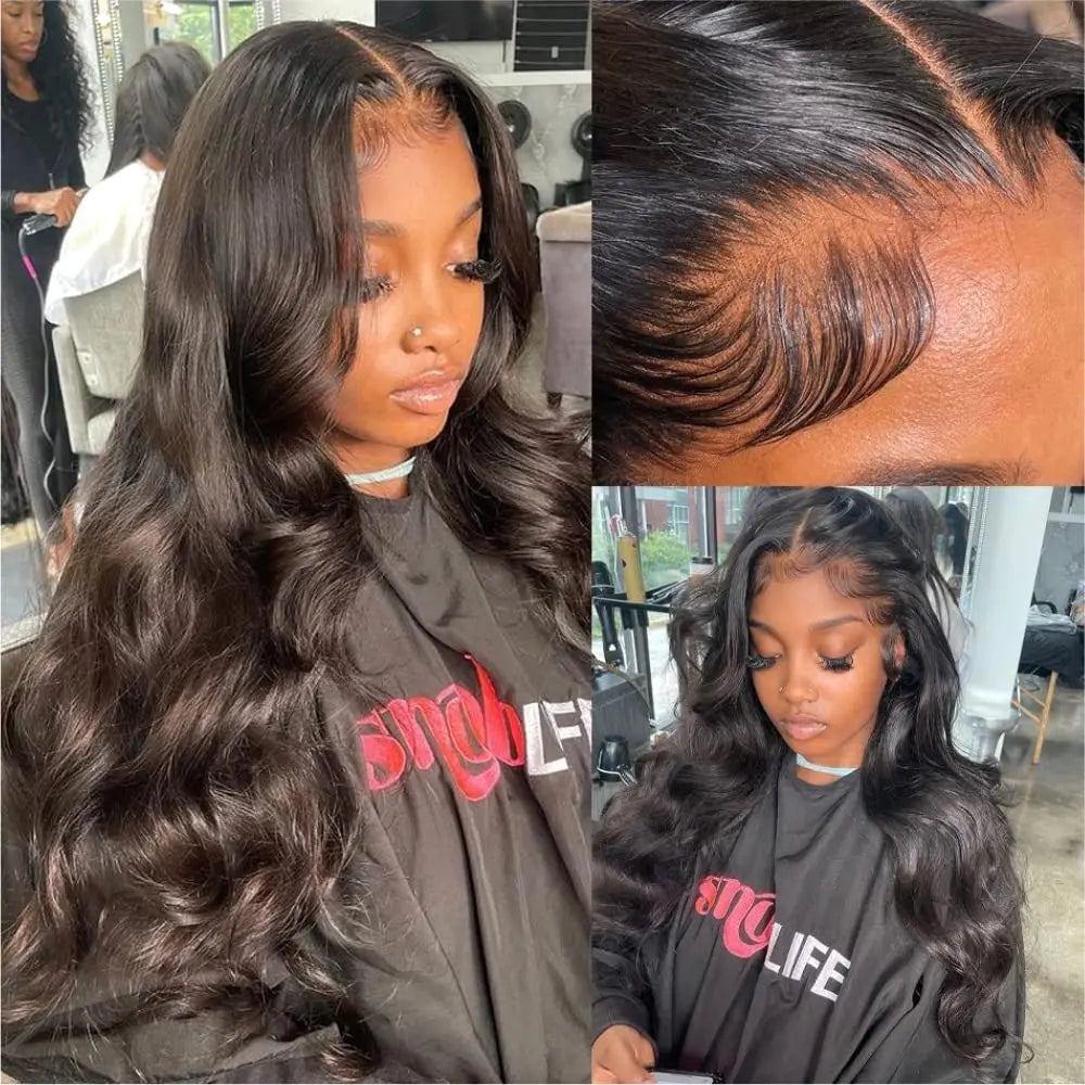 5x5 Wear and Go Glueless Wigs Human Hair 250% Density Body Wave Lace Front Wigs Human Hair Pre Cut 5x5 HD Lace Closure Wigs #1B