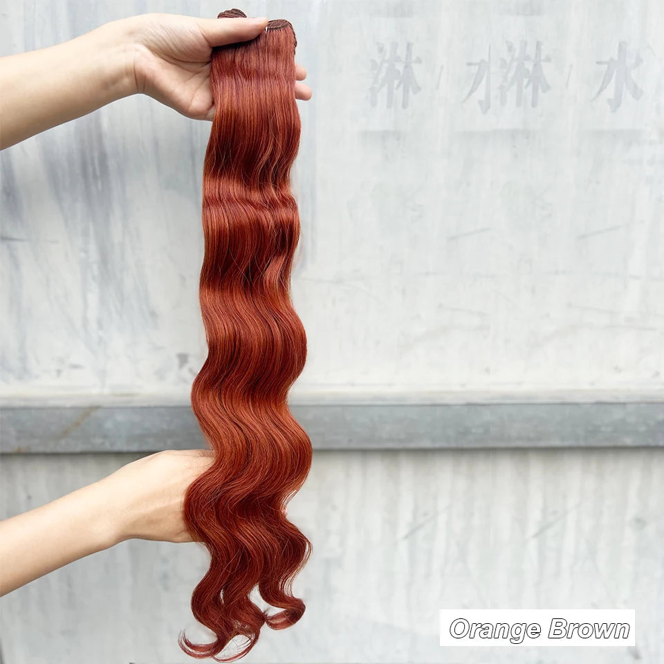 30Inches Red Burgundy High Temperature Soft Sliver White 613 Natural Fiber Hair Extensions GREY Bio Body Wave Hair Weave Bundles