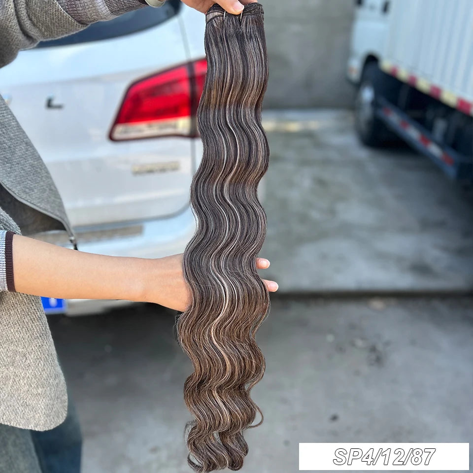 30Inches Red Burgundy High Temperature Soft Sliver White 613 Natural Fiber Hair Extensions GREY Bio Body Wave Hair Weave Bundles