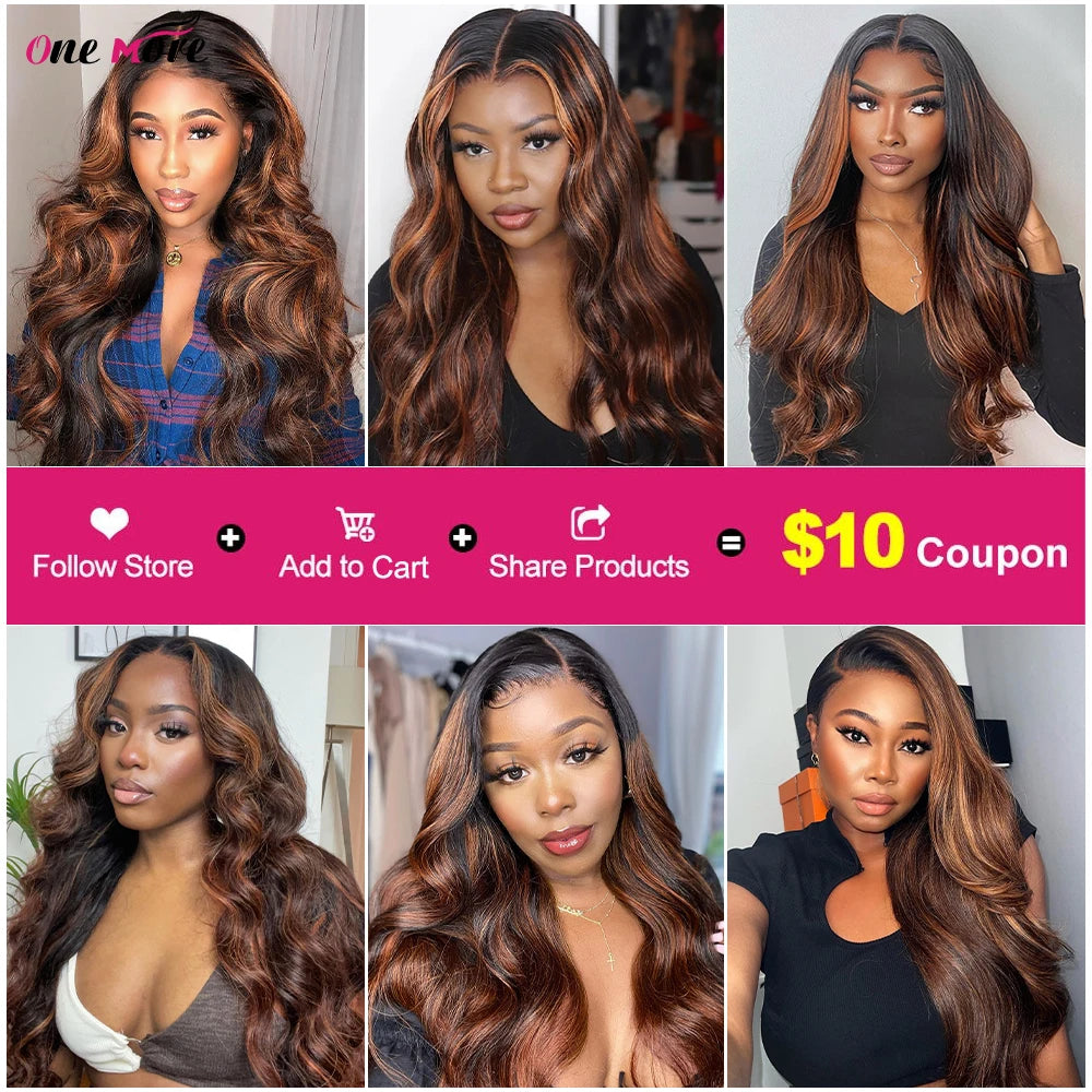 FB 30 Highlight Body Wave Bundles Ombre Colored Human Hair Bundles 1B 4 30 Brown Brazilian Hair Weave Bundle 1 3 4 Hair Bundles