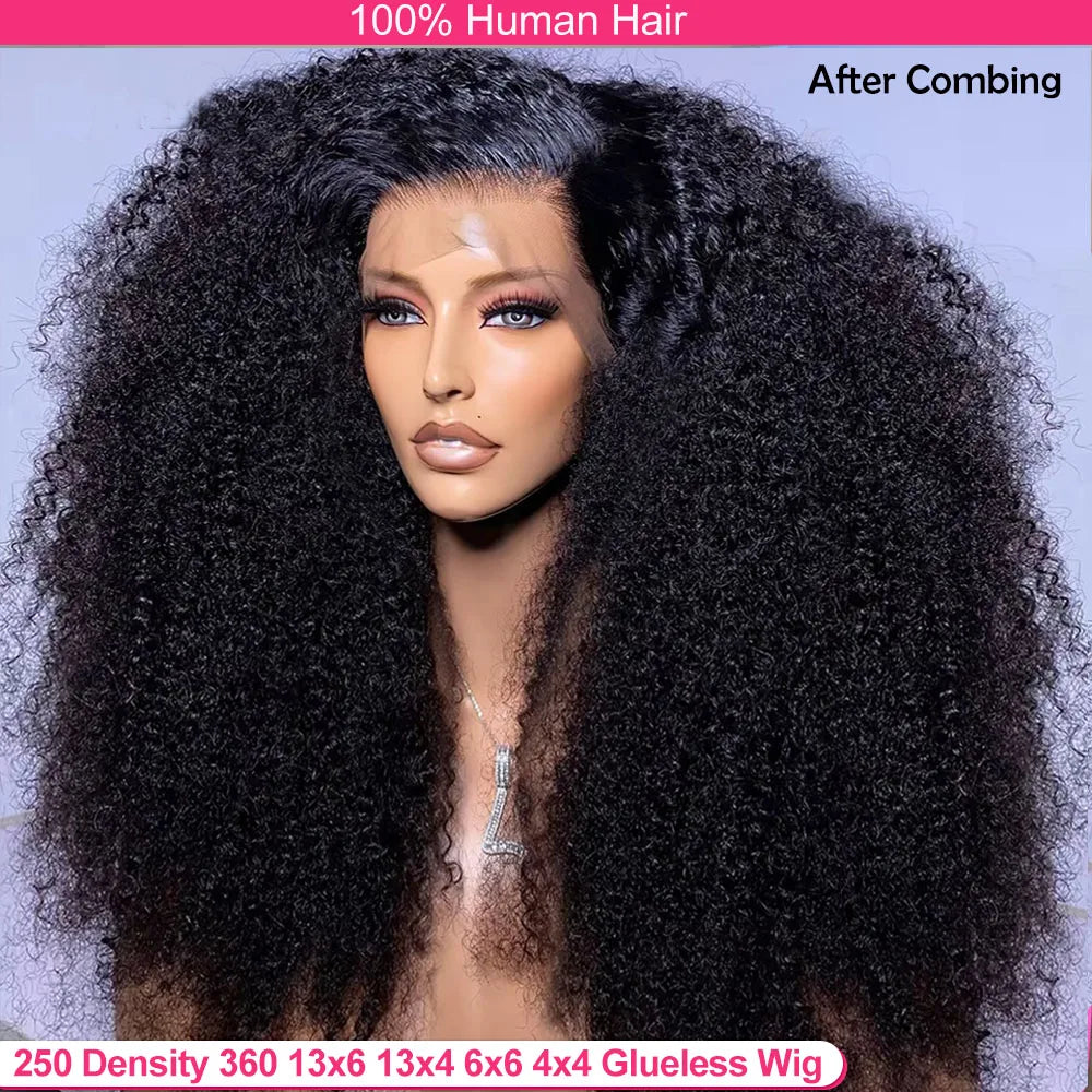 13x6 13x4 HD Lace Frontal Wig 360 Full Lace Wig Kinky Curly 30 Inch Lace Front Wig Human Hair Glueless Wig Deep Wave Frontal Wig