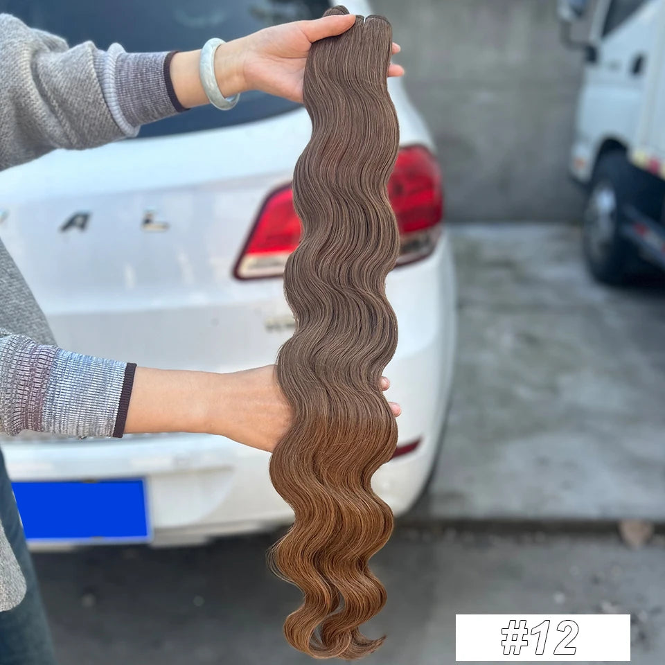 30Inches Red Burgundy High Temperature Soft Sliver White 613 Natural Fiber Hair Extensions GREY Bio Body Wave Hair Weave Bundles