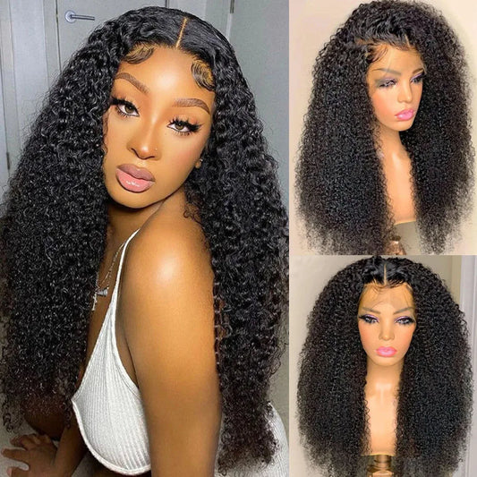 13x6 13x4 HD Lace Frontal Wig 360 Full Lace Wig Kinky Curly 30 Inch Lace Front Wig Human Hair Glueless Wig Deep Wave Frontal Wig