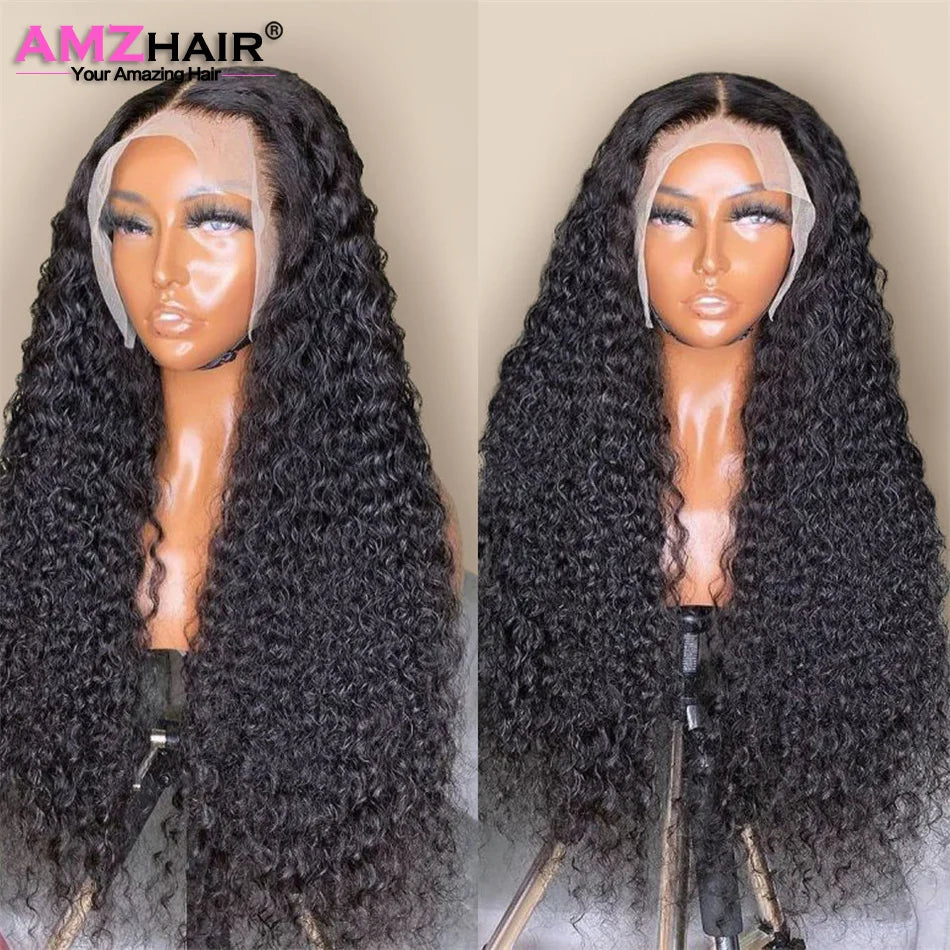 30 Inch Brazilian Deep Wave Lace Frontal Wig 13x4 Lace Front Human Hair Wigs Water Curly Human Hair Wig for Women Pre Plucked