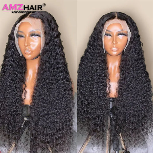 30 Inch Brazilian Deep Wave Lace Frontal Wig 13x4 Lace Front Human Hair Wigs Water Curly Human Hair Wig for Women Pre Plucked