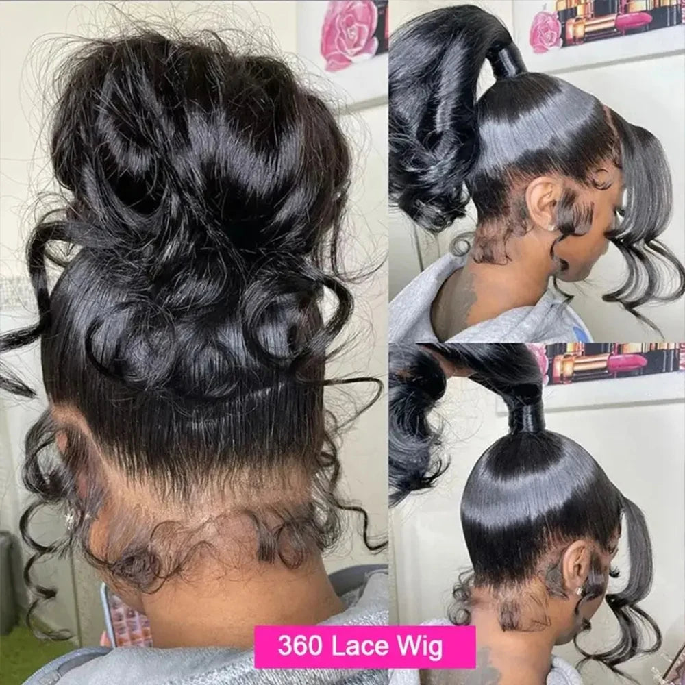 Invisi Strap HD 360 Lace Front Wig Human Hair Wigs Drawstring Body Wave 360 Full Lace Wig Human Hair Pre Plucked 250 Density Wig