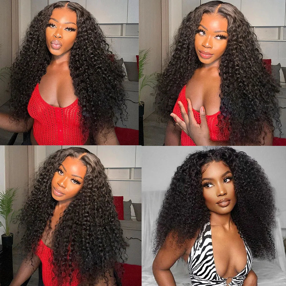 13x6 13x4 HD Lace Frontal Wig 360 Full Lace Wig Kinky Curly 30 Inch Lace Front Wig Human Hair Glueless Wig Deep Wave Frontal Wig