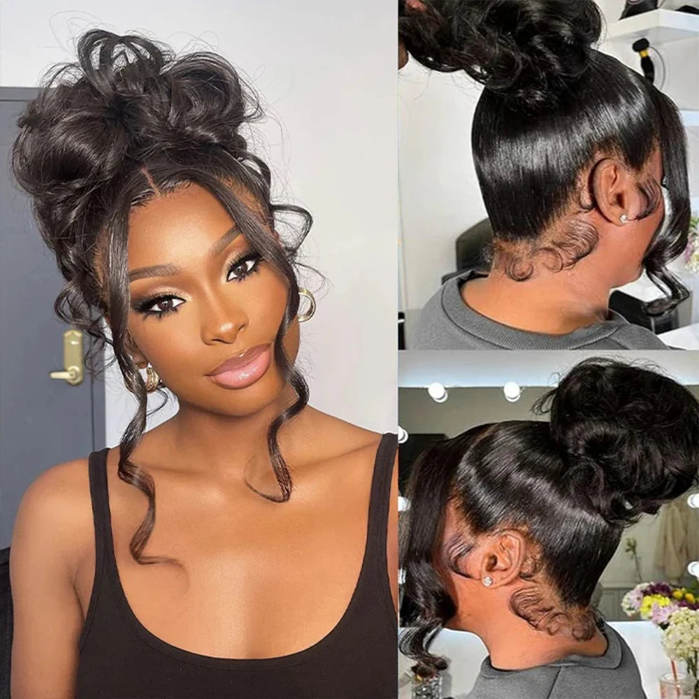 Invisi Strap HD 360 Lace Front Wig Human Hair Wigs Drawstring Body Wave 360 Full Lace Wig Human Hair Pre Plucked 250 Density Wig