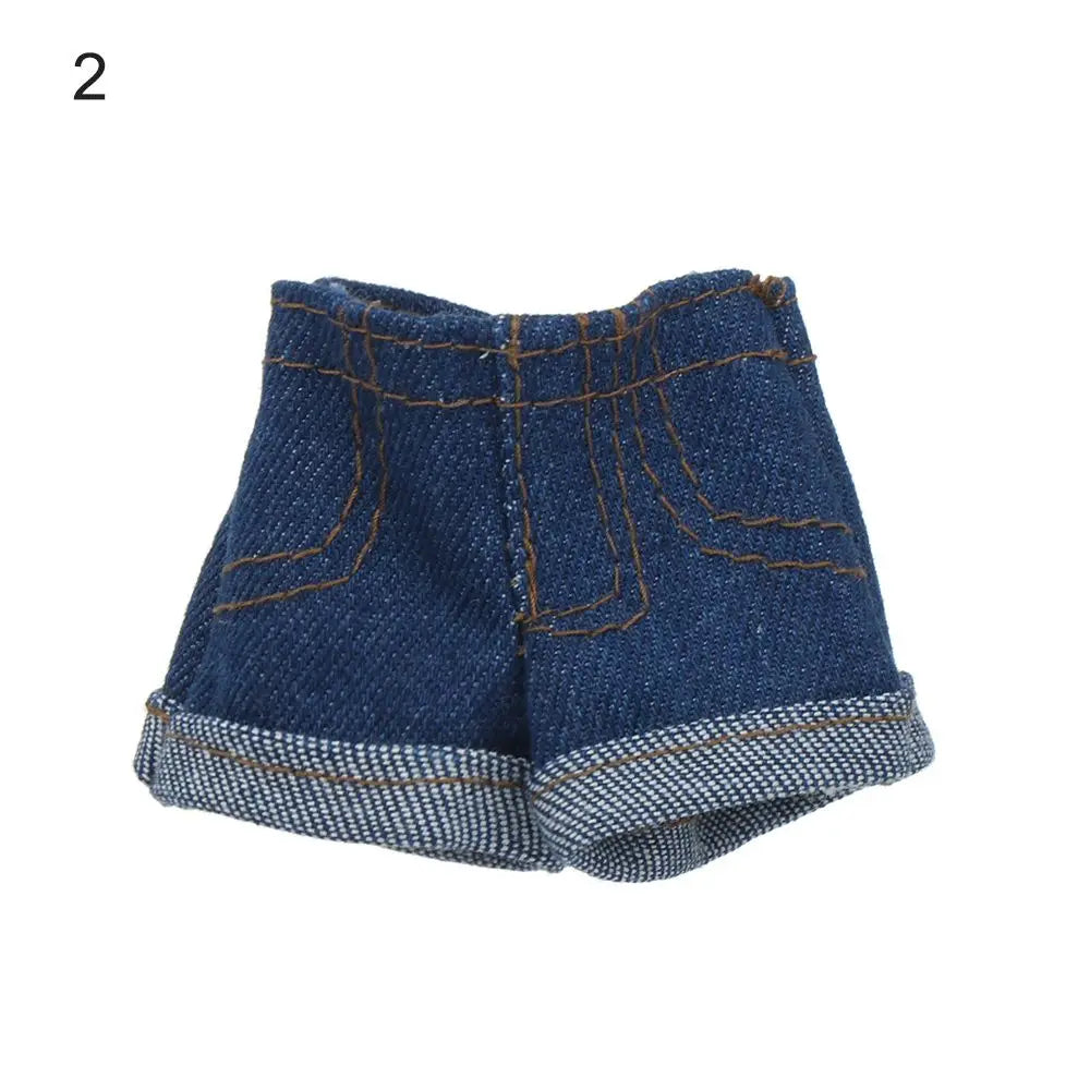 2022 Newest Multi Style Denim 11.5"Jeans Bottoms Shorts For Doll Clothes Outfits Short Pants For Blythe 1/6 Dolls Accessories