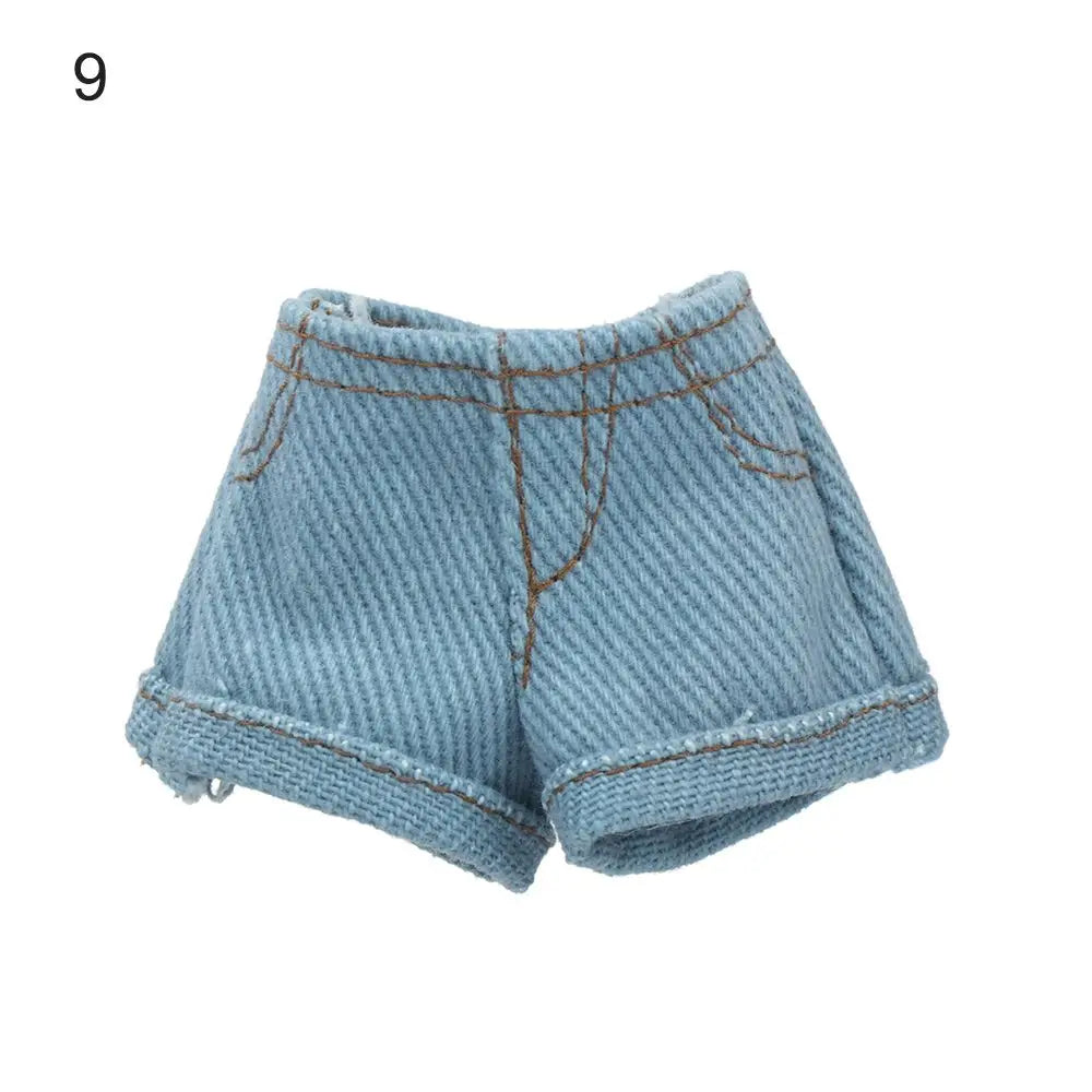 2022 Newest Multi Style Denim 11.5"Jeans Bottoms Shorts For Doll Clothes Outfits Short Pants For Blythe 1/6 Dolls Accessories
