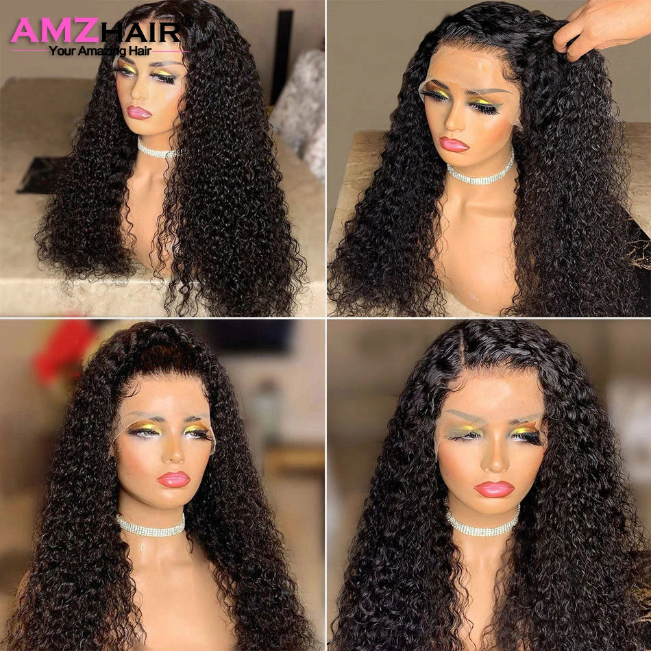 30 Inch Brazilian Deep Wave Lace Frontal Wig 13x4 Lace Front Human Hair Wigs Water Curly Human Hair Wig for Women Pre Plucked