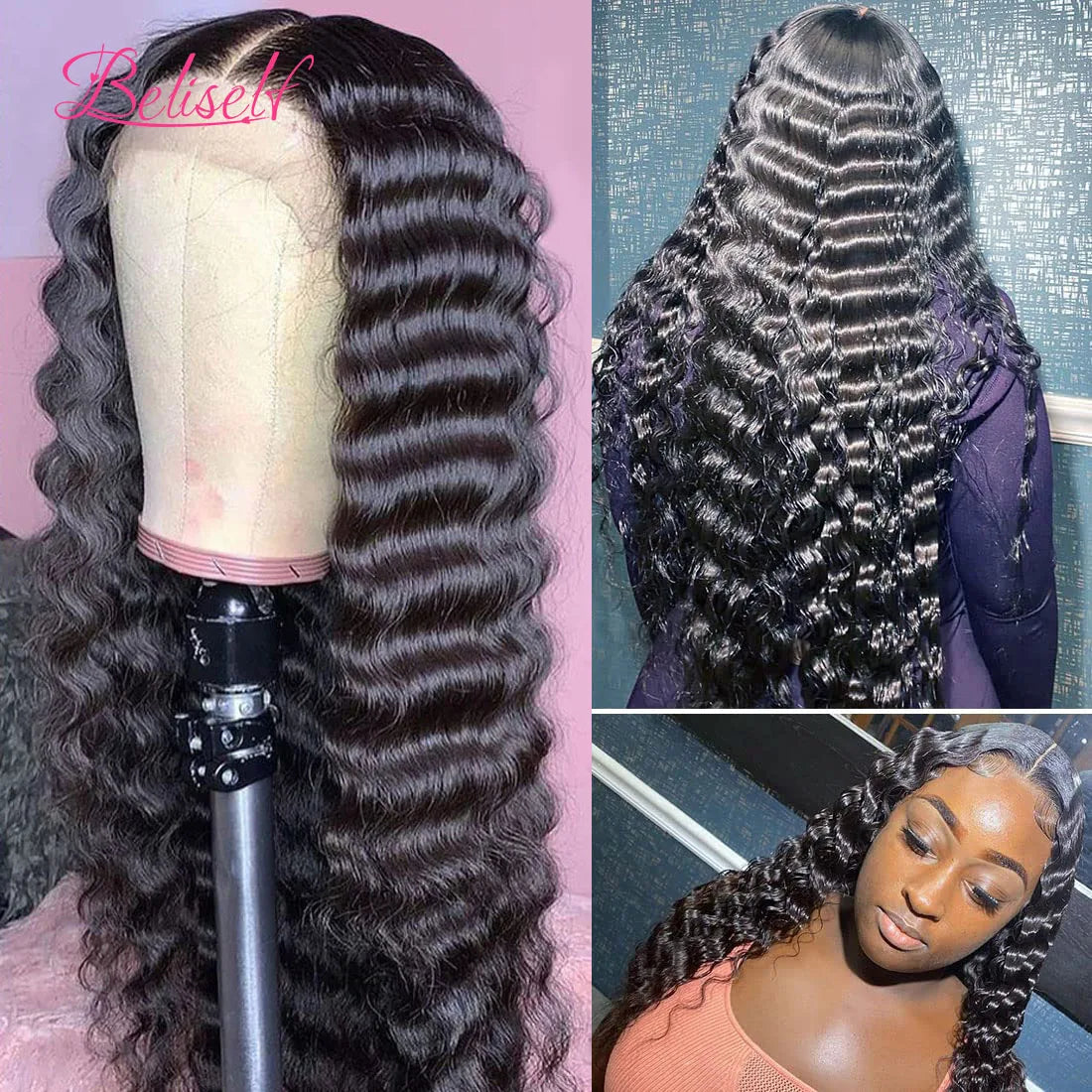 13×6 Loose Deep Wave Wig HD Lace Frontal Wigs Pre Plucked Glueless 13X6 HD Lace Human Hair Wigs Deep Wave 5x5 Closure Wig