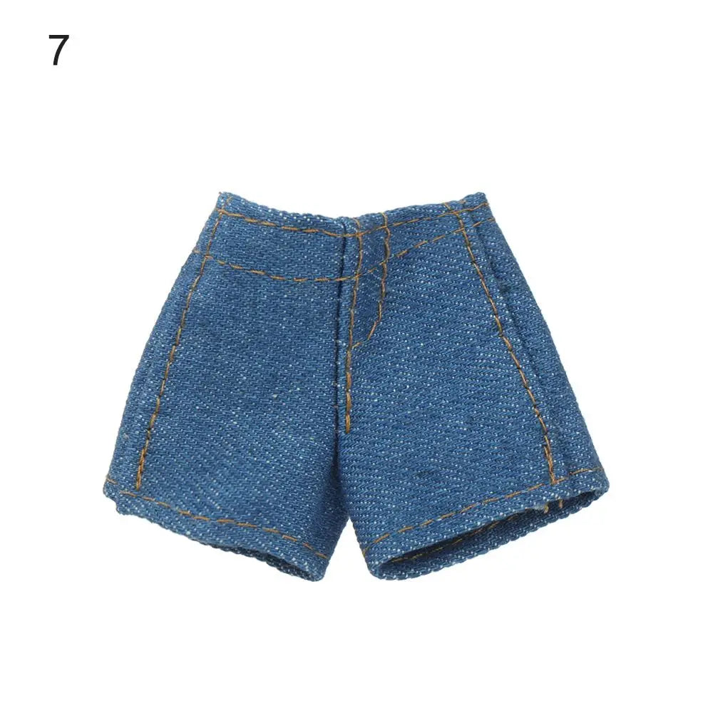 2022 Newest Multi Style Denim 11.5"Jeans Bottoms Shorts For Doll Clothes Outfits Short Pants For Blythe 1/6 Dolls Accessories