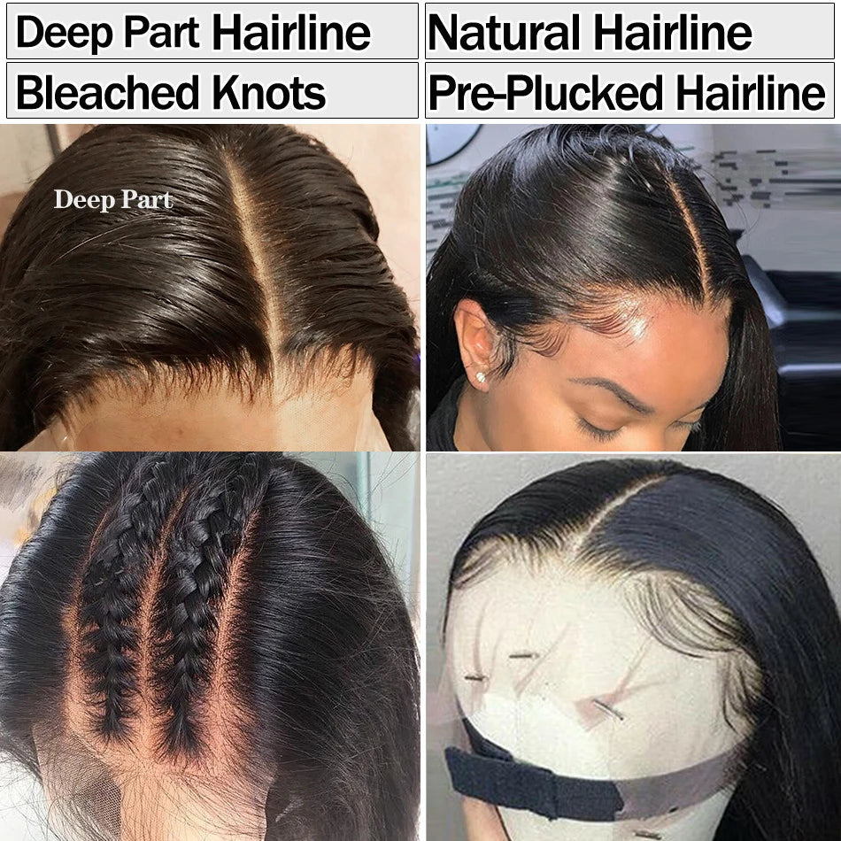 30 Inch Brazilian Deep Wave Lace Frontal Wig 13x4 Lace Front Human Hair Wigs Water Curly Human Hair Wig for Women Pre Plucked