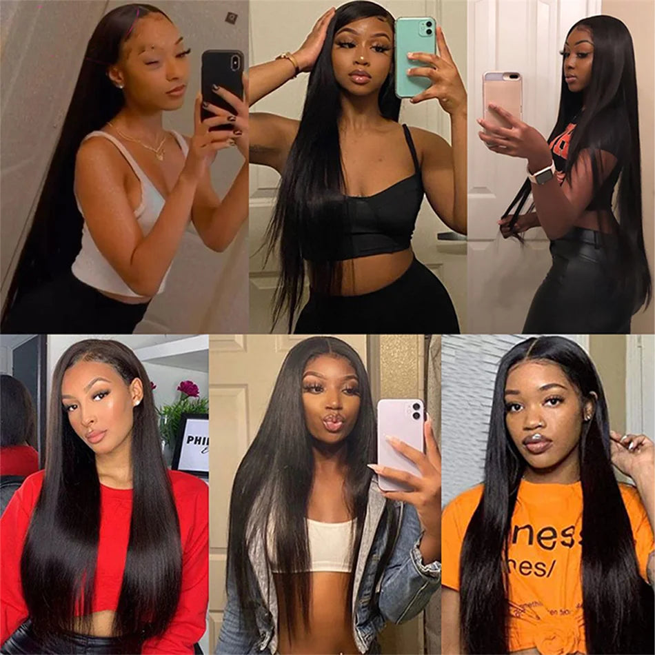 Wear Go Glueless Wig 30 32 Inch Bone Straight 13x6 HD Lace Frontal Wig Ready To Go Human Hair 5x7 HD Glueless Wigs Pre plucked