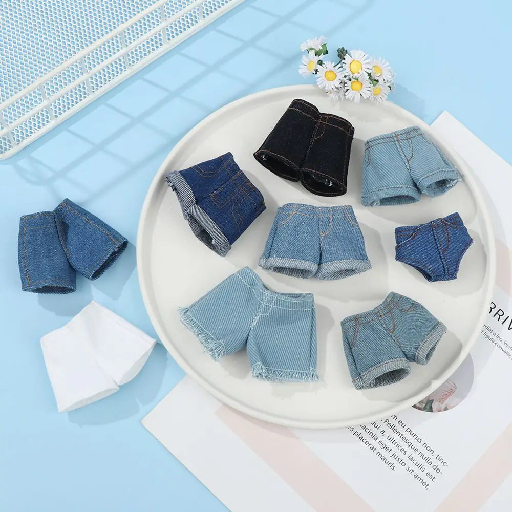 2022 Newest Multi Style Denim 11.5"Jeans Bottoms Shorts For Doll Clothes Outfits Short Pants For Blythe 1/6 Dolls Accessories