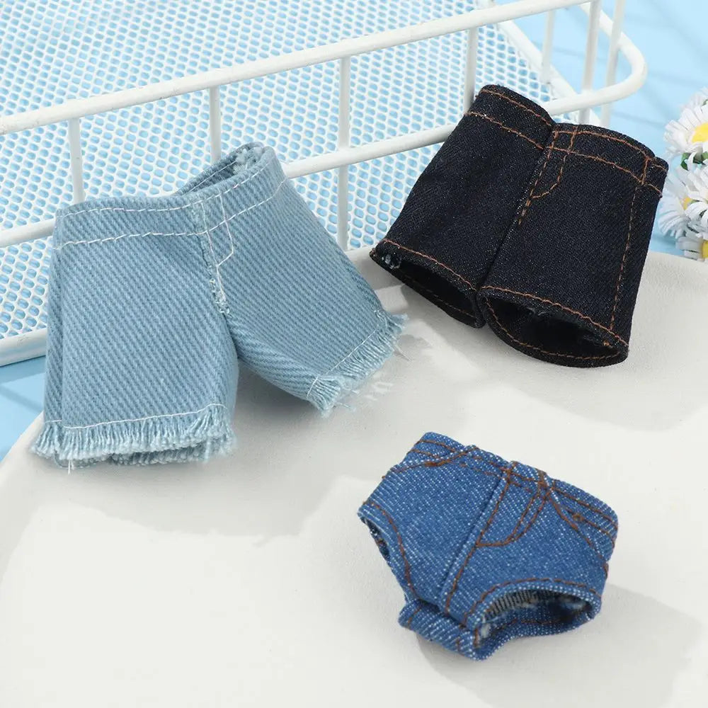 2022 Newest Multi Style Denim 11.5"Jeans Bottoms Shorts For Doll Clothes Outfits Short Pants For Blythe 1/6 Dolls Accessories