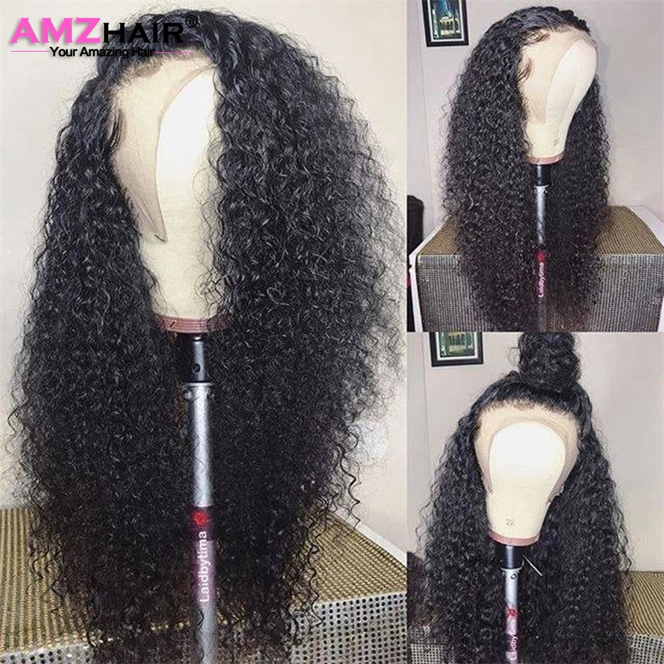 30 Inch Brazilian Deep Wave Lace Frontal Wig 13x4 Lace Front Human Hair Wigs Water Curly Human Hair Wig for Women Pre Plucked